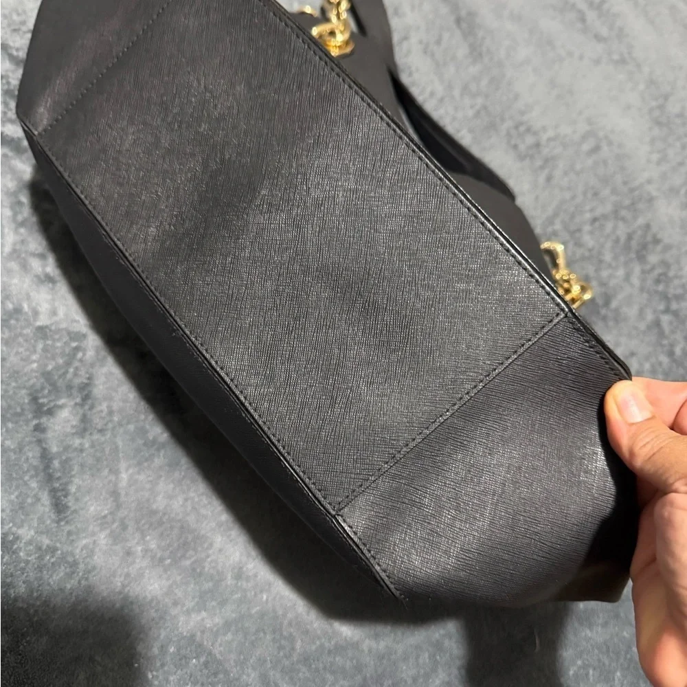 Michael Kors Black Shoulder Bag with Gold Chain